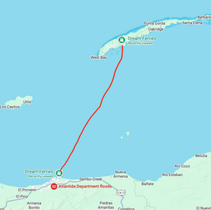 La Ceiba to Roatan by ferry with motorcycle 