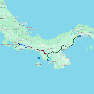 Panama: Paso Canoas > David > Santa Catalina > Panama City
