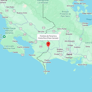 Map of Paso Canoas border