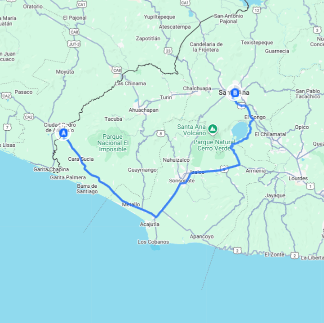 El Salvador: La Hachadura to Santa Ana >