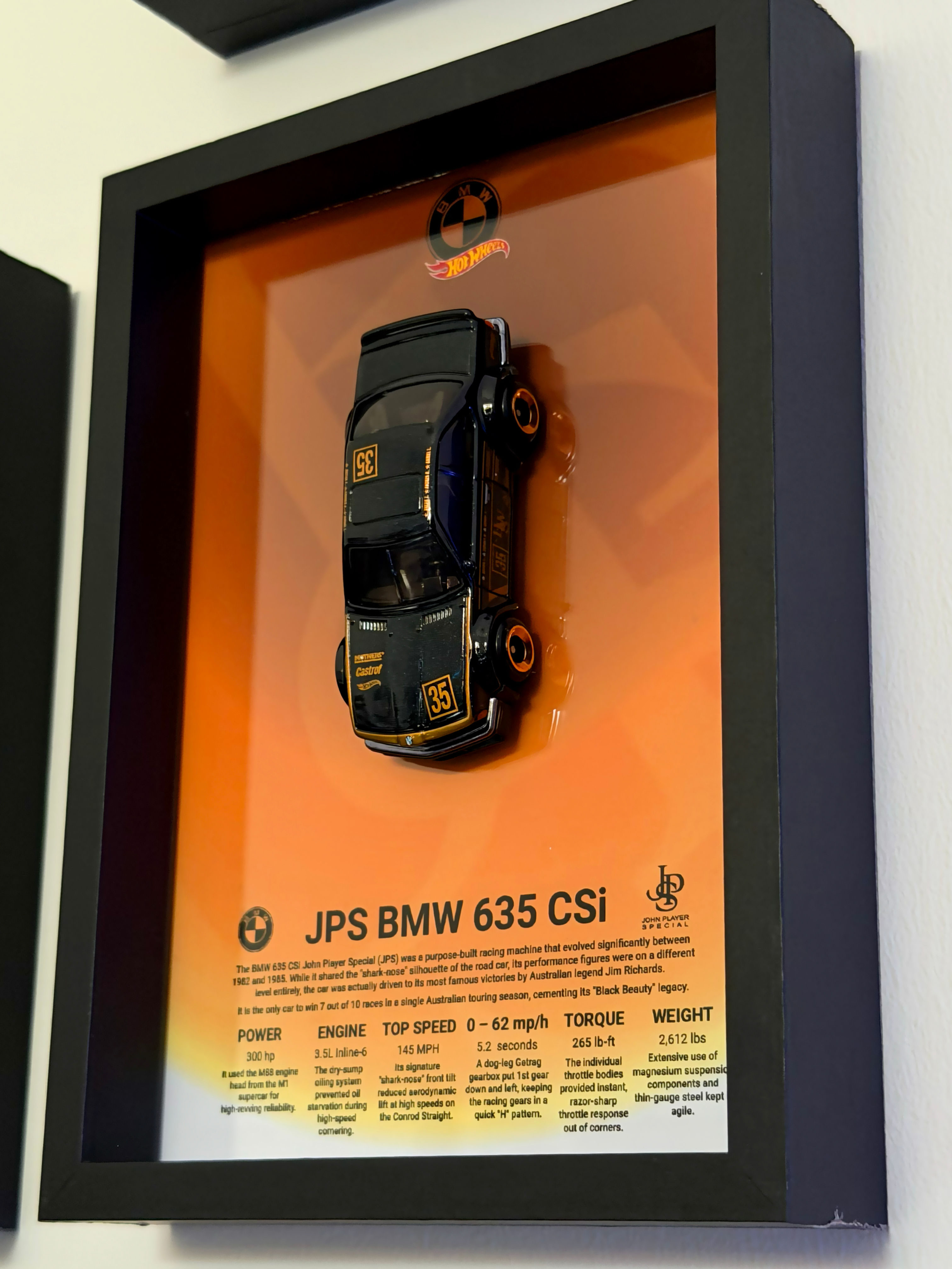 1 of 1 Hot Wheels BMW 635CSI JSP framed