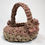 Thumbnail: Fabric Basket - Sand and Salmon Color with Wire-reinforced Handle