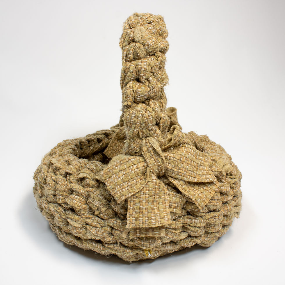 Thumbnail: Fabric Basket - Tan with Wire-reinforced Handle