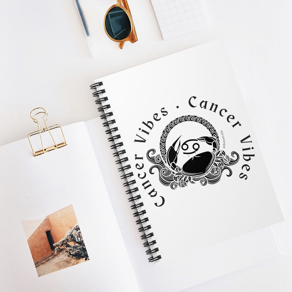 Thumbnail: Cancer - Medallion - White - Spiral Notebook - Ruled Line