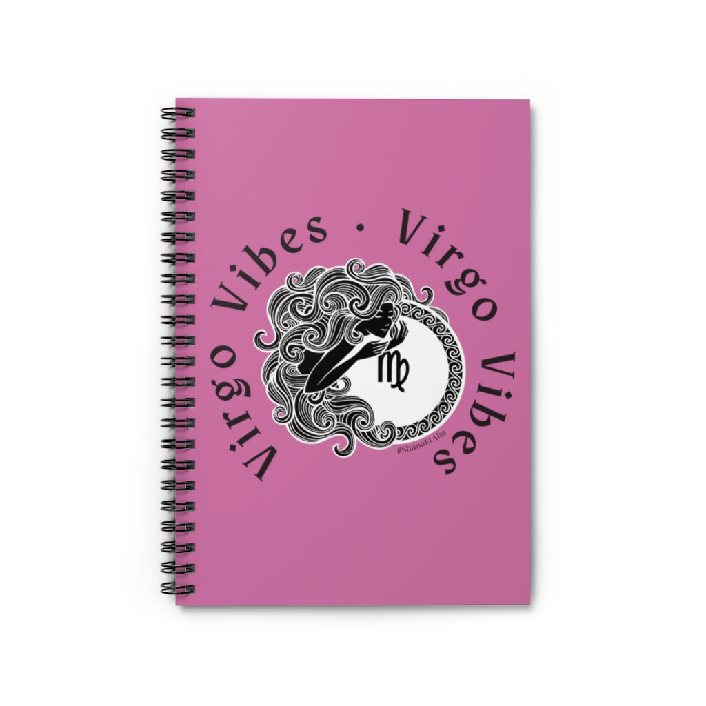Virgo - Medallion - Soft Pink - Spiral Notebook - Ruled Line