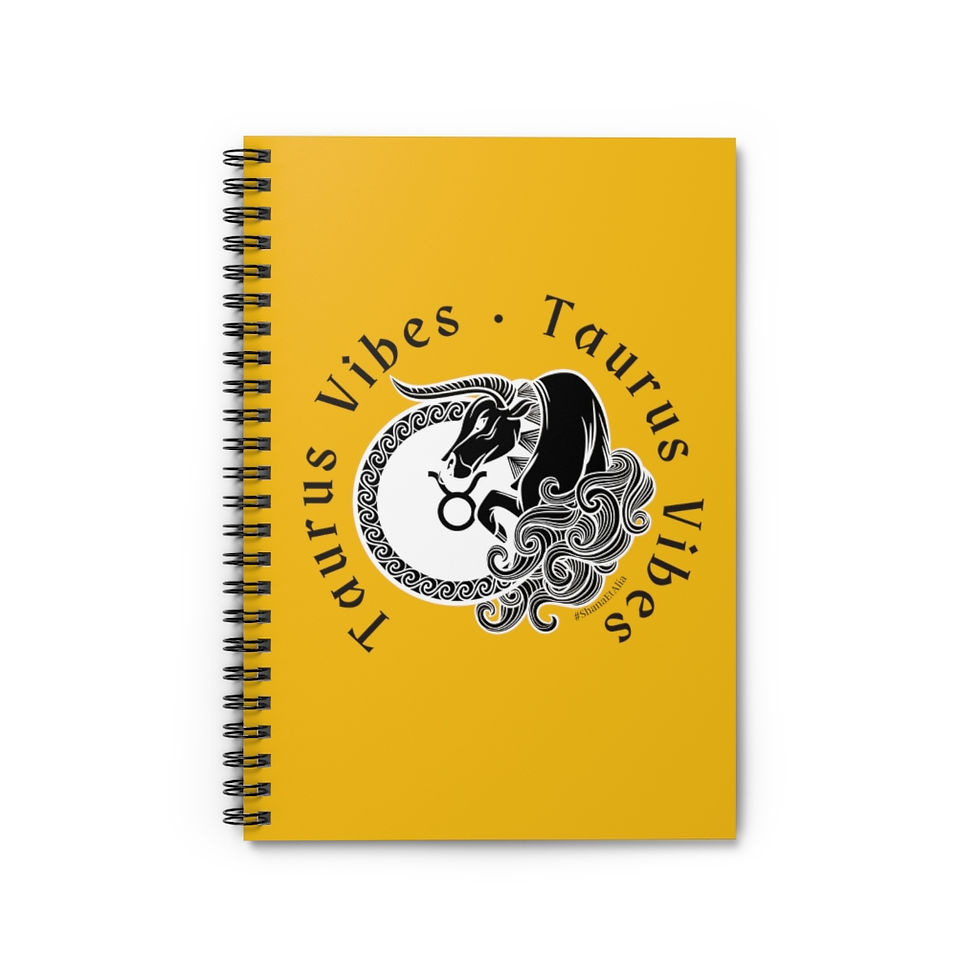 Taurus - Medallion - Yellow - Spiral Notebook - Ruled Line