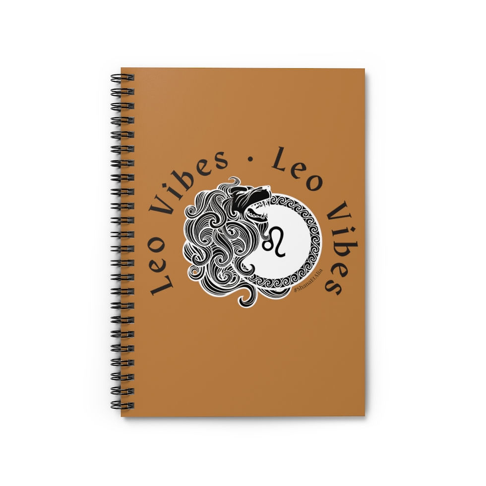 Leo - Medallion - Light Brown - Spiral Notebook - Ruled Line