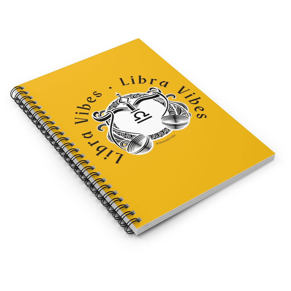 Thumbnail: Libra - Medallion - Yellow - Spiral Notebook - Ruled Line