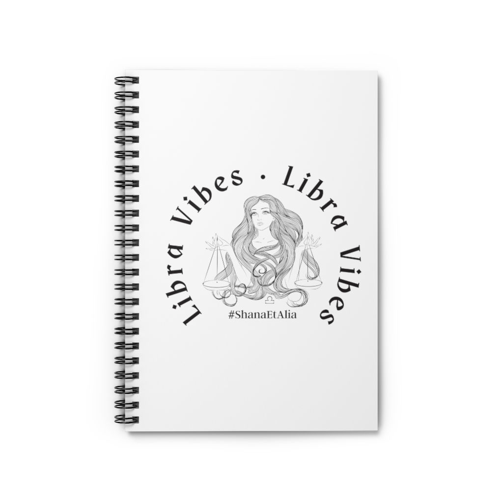 Libra - Fem Drawing - White - Spiral Notebook - Ruled Line