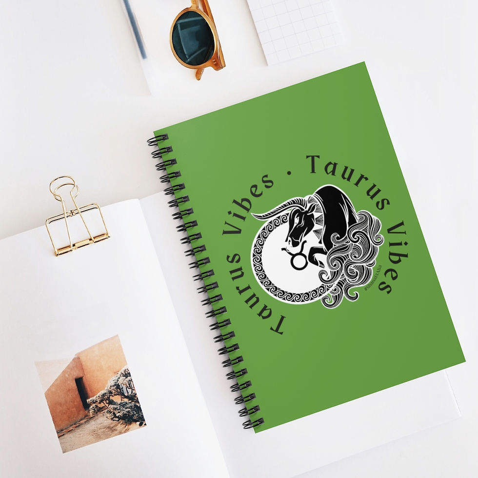 Thumbnail: Taurus - Medallion - Green - Spiral Notebook - Ruled Line