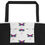 Thumbnail: Bright Multi-Color Dragonfly on White All-Over Print Large Tote Bag