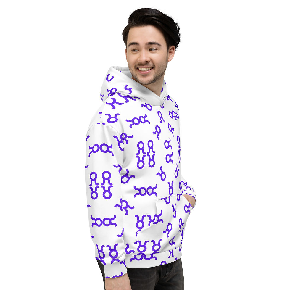 Thumbnail: Aries - Violet & White Unisex Hoodie