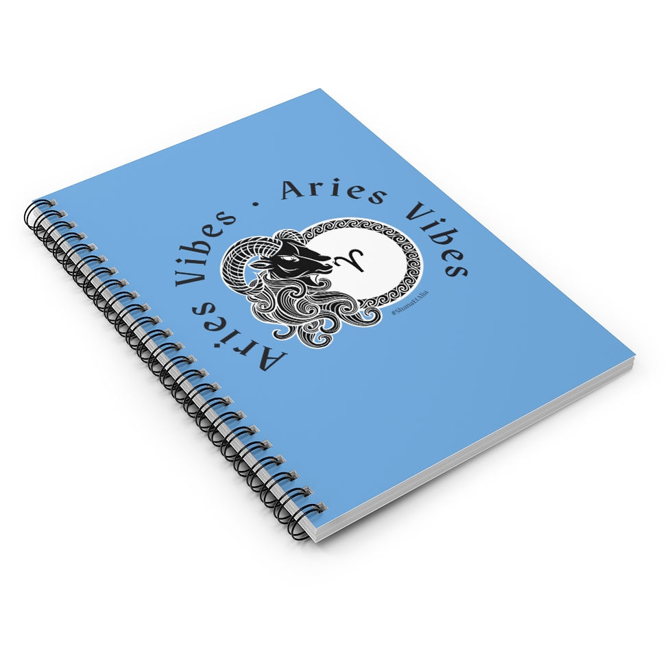 Thumbnail: Aries - Medallion - Light Blue - Spiral Notebook - Ruled Line