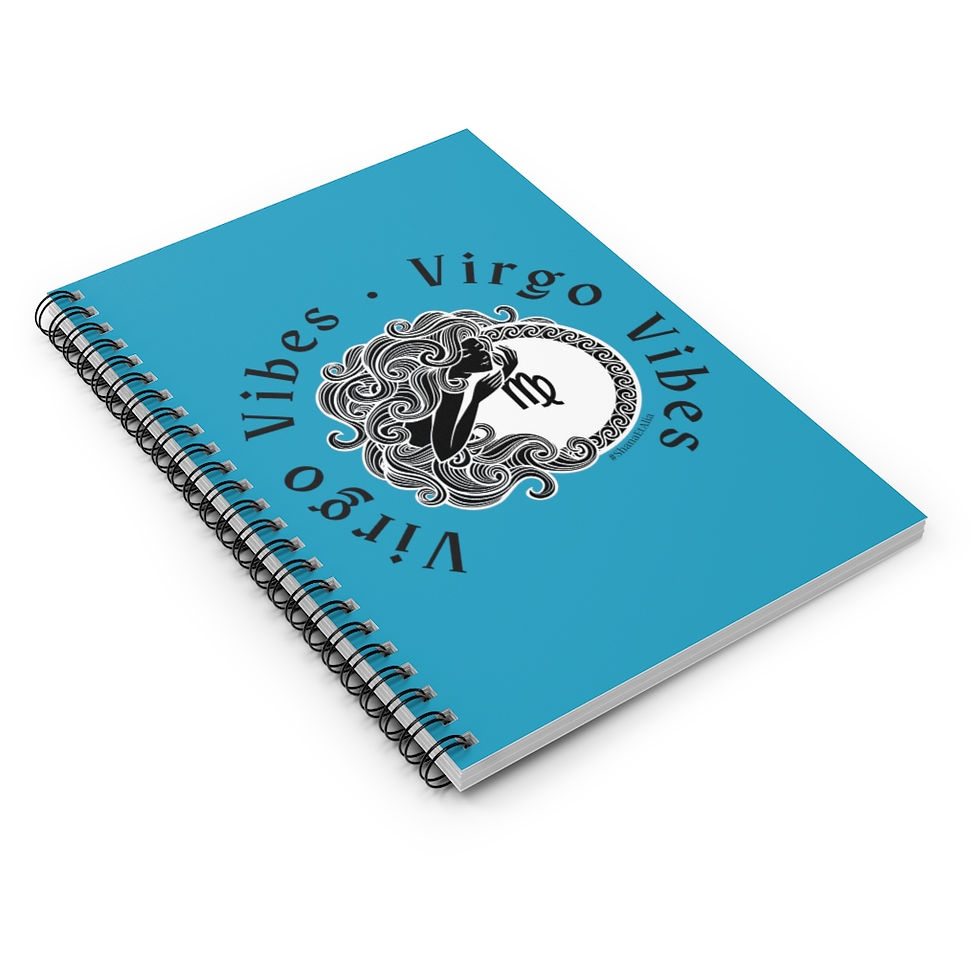 Thumbnail: Virgo - Medallion - Turquoise - Spiral Notebook - Ruled Line