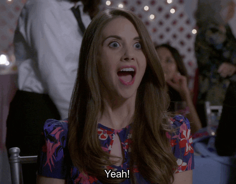 Excited Alison Brie GIF - Find & Share on GIPHY