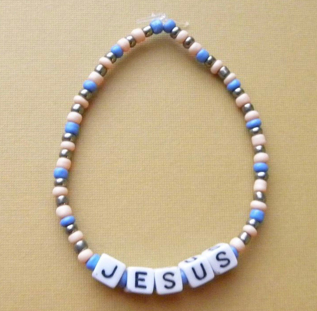 Jesus seed bead stretch bracelet