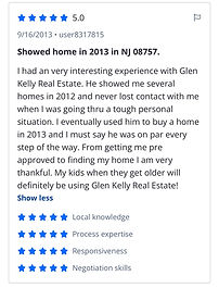 I had an very interesting experience with Glen Kelly Real Estate. He showed me several homes in 2012 and never lost contact with me when I was going thru a tough personal situation. I eventually used him to buy a home in 2013 and I must say he was on par every step of the way. From getting me pre approved to finding my home I am very thankful. My kids when they get older will definitely be using Glen Kelly Real Estate!
