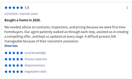 We needed advice on contracts, inspections, and pricing because we were first-time homebuyers. Our agent patiently walked us through each step, assisted us in creating a compelling offer, and kept us updated at every stage. A difficult process felt manageable because of their consistent assistance.