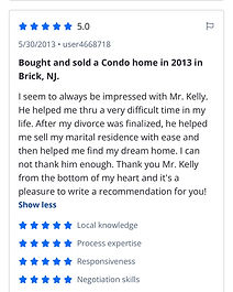 I seem to always be impressed with Mr. Kelly. He helped me thru a very difficult time in my life. After my divorce was finalized, he helped me sell my marital residence with ease and then helped me find my dream home. I can not thank him enough. Thank you Mr. Kelly from the bottom of my heart and it's a pleasure to write a recommendation for you!
