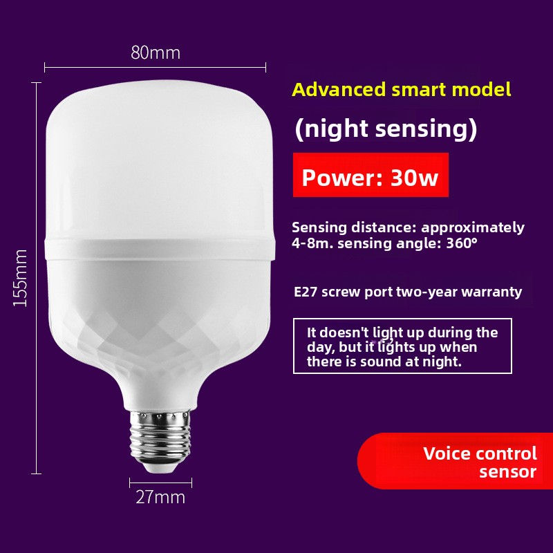 Thumbnail: Smart Motion Sensor Voice Control LED Light Bulb