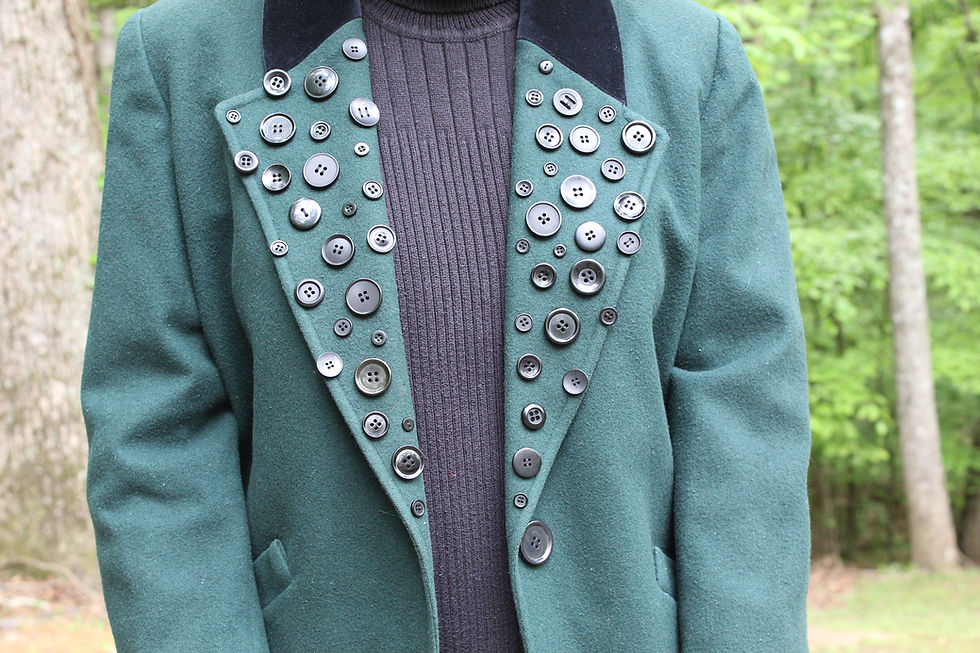 Thumbnail: Green Black Button Jacket