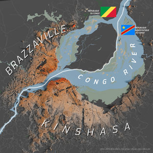Brazzaville Kinshasa Building height visualisation