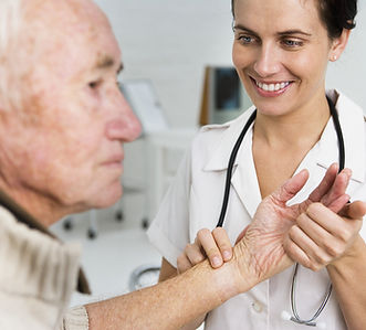 Doctor with senior patient