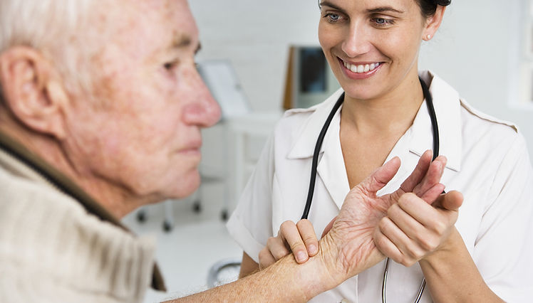 Doctor checking for arthritis
