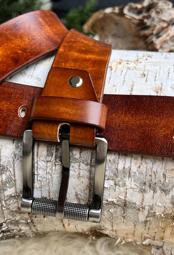 Handmade Leather Belt in Brown Color