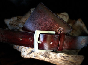 Handmade Leather Belt Mahogany Color