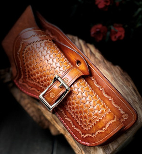 Handmade Leather Gun Holster for .45 Colt Pistol