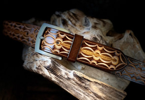 Handmade Leather Belt Walnut Color