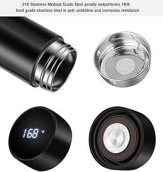Insulated bottle,Coffee bottle,Tea Infuser Bottle,Smart Sports Water Bottle with LED Temperature Display,Double Wall Vacuum Insulated Water Bottle, Stay Hot for 24 Hrs,Cold for 24 Hrs 