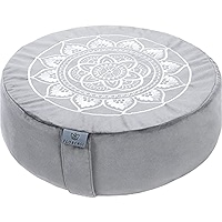 Florensi Meditation Cushion - Comfortable Floor Pillow - Traditional Tibetan Meditation Pillow with Beautiful Velvet Cover - Large Floor Cushion Seating for Adults - Premium Yoga Buckwheat Bolster