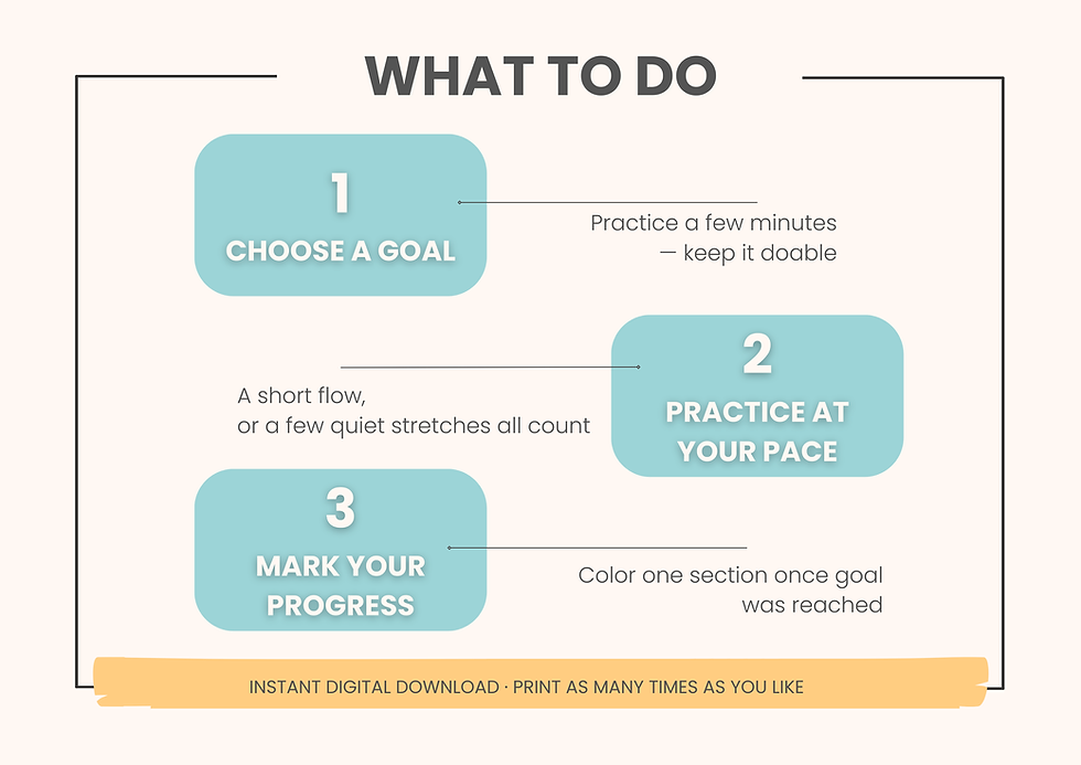 YOGA habit tracker printable, 12-month bundle — monthly yoga practice tracker PDF