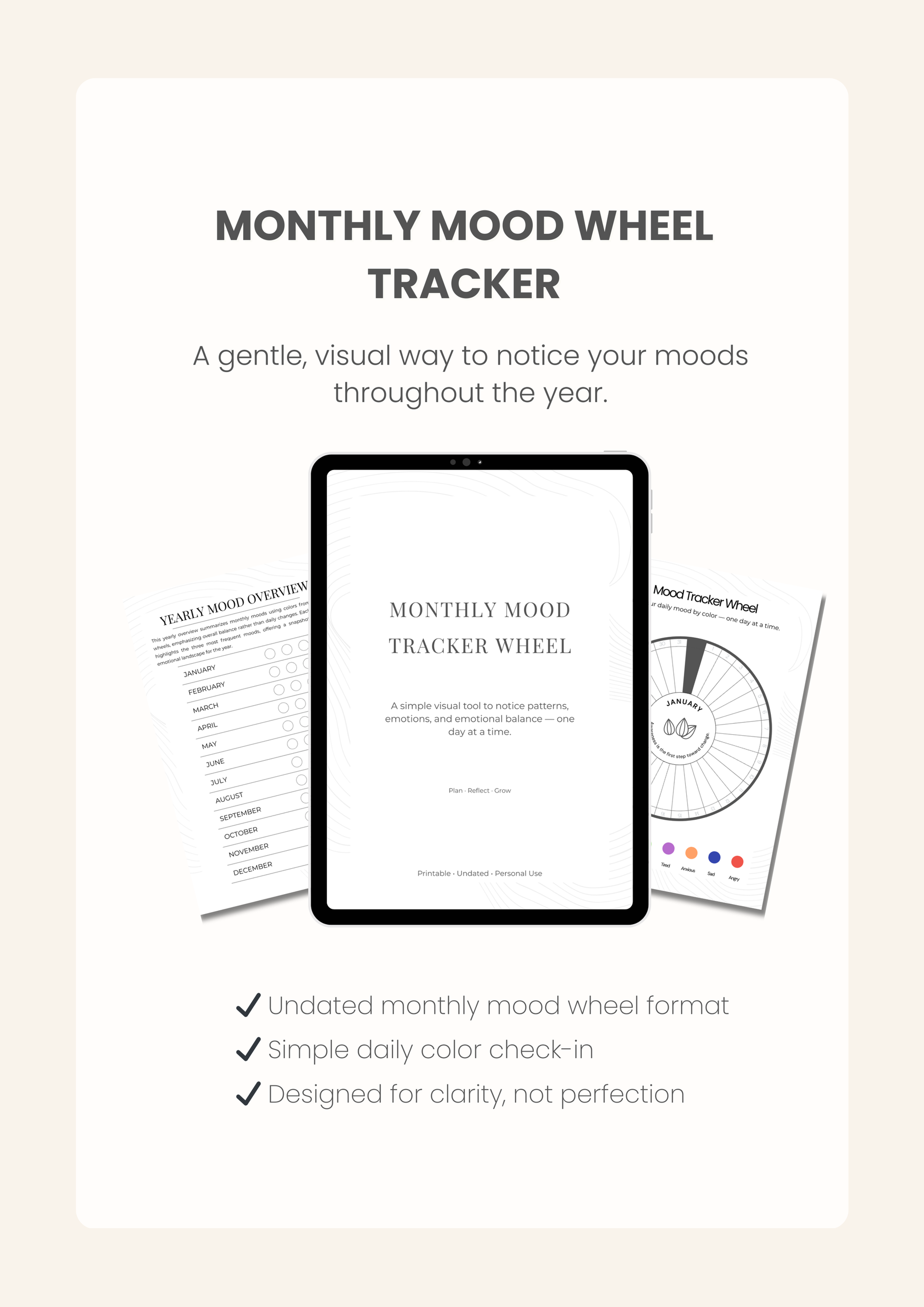 Monthly Mood Wheel Tracker