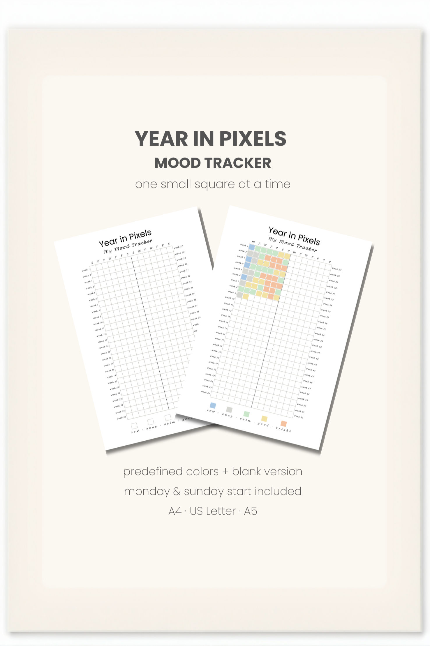Year in Pixels Mood Tracker