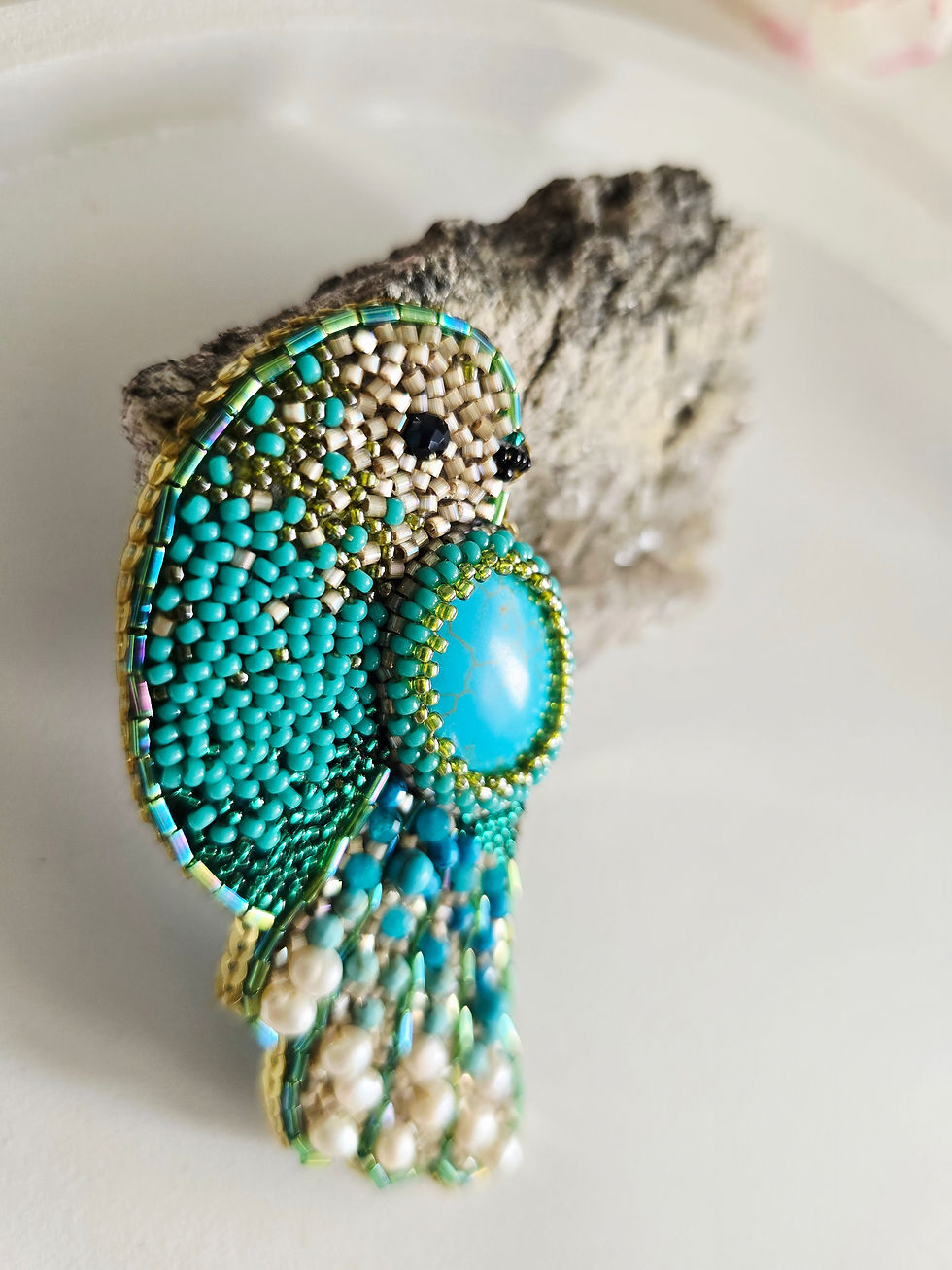 Thumbnail: Turquoise birdie - brooch