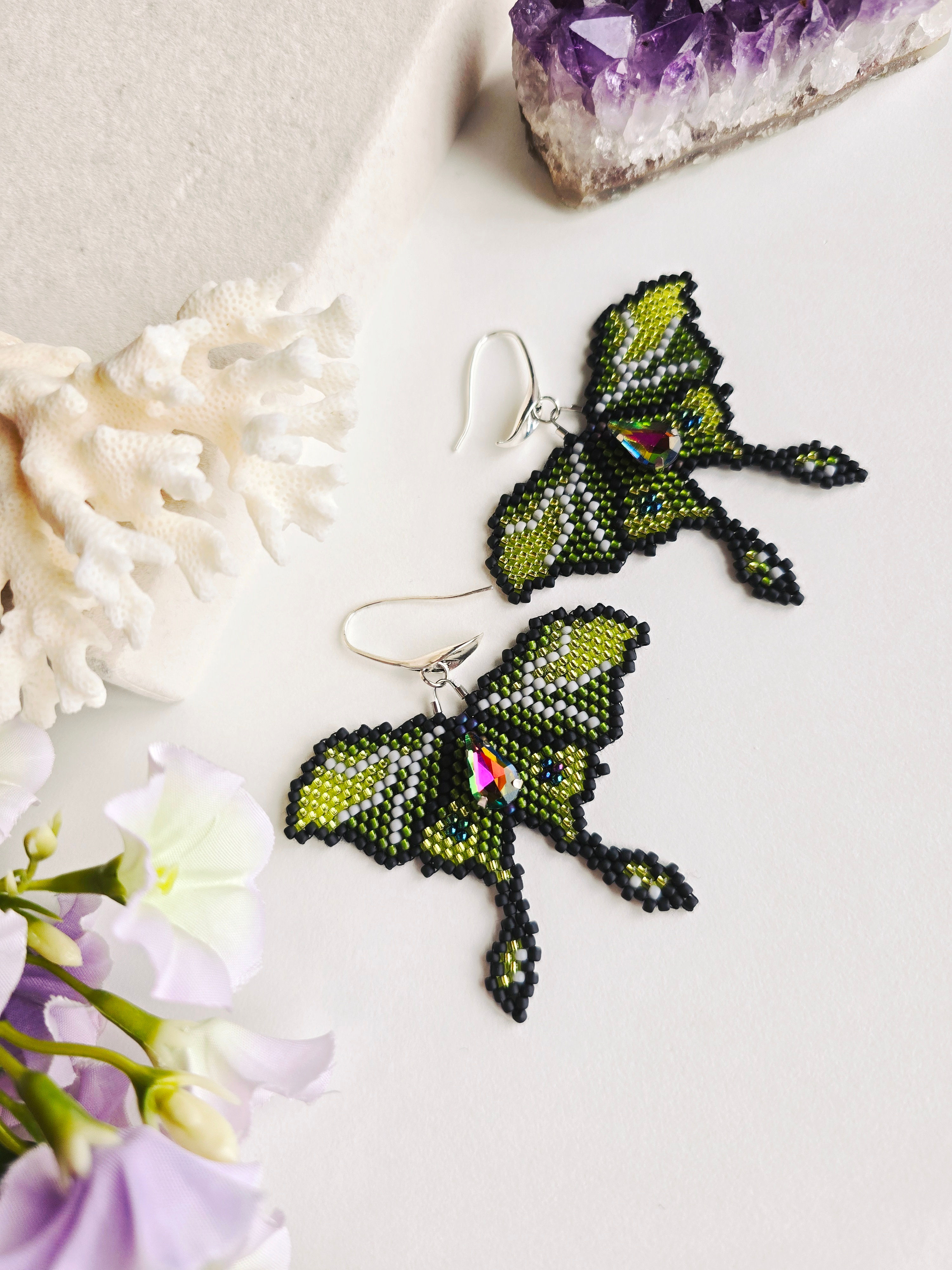 Luna moth - earrings
