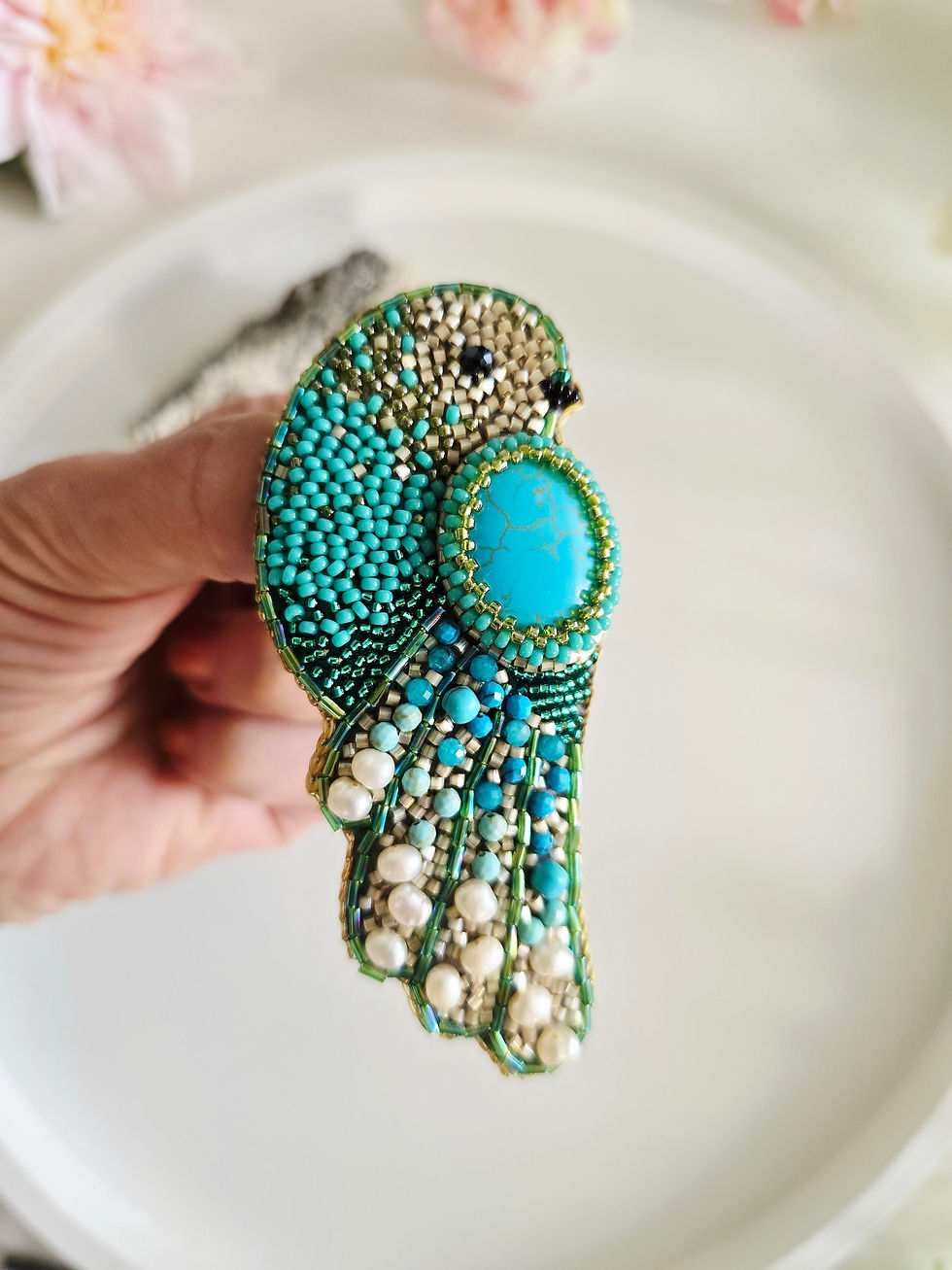 Thumbnail: Turquoise birdie - brooch