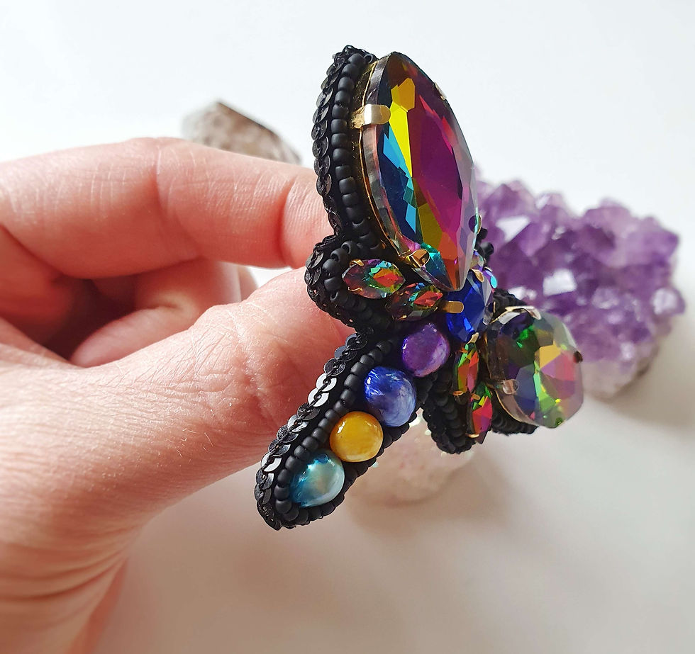 Miniaturbild: Blue Rainbow Dragonfly - brooch