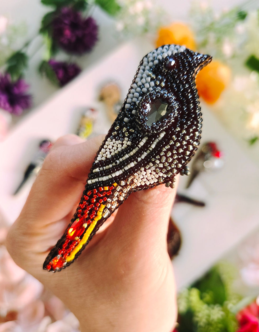 Thumbnail: Black Redstart - brooch