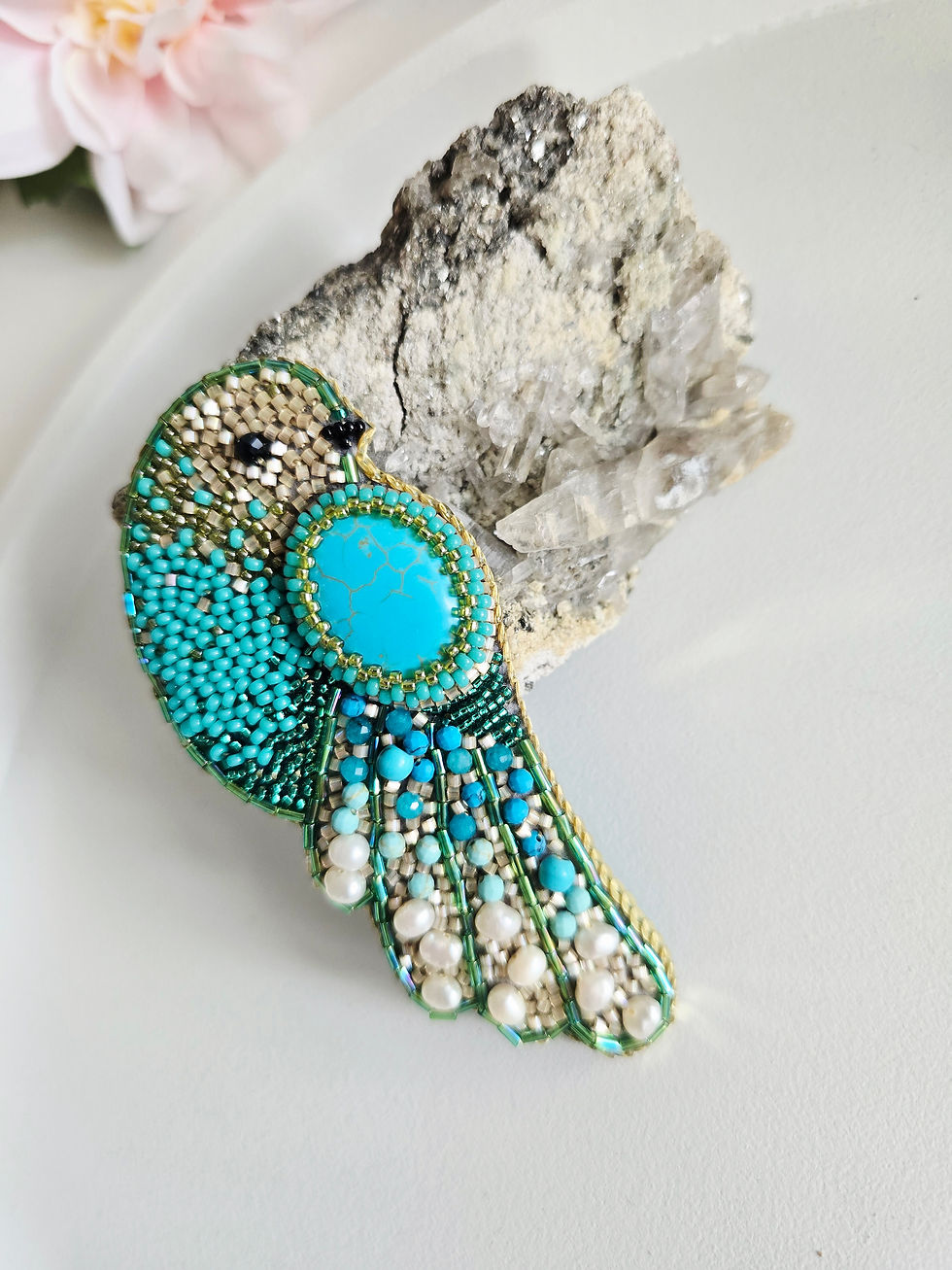 Thumbnail: Turquoise birdie - brooch