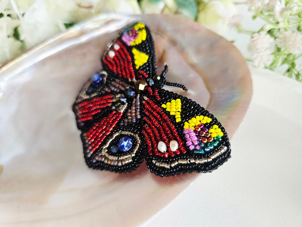 Peacock butterfly brooch