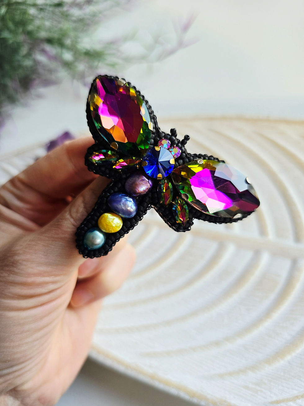 Miniaturbild: Pearl dragonfly - brooch
