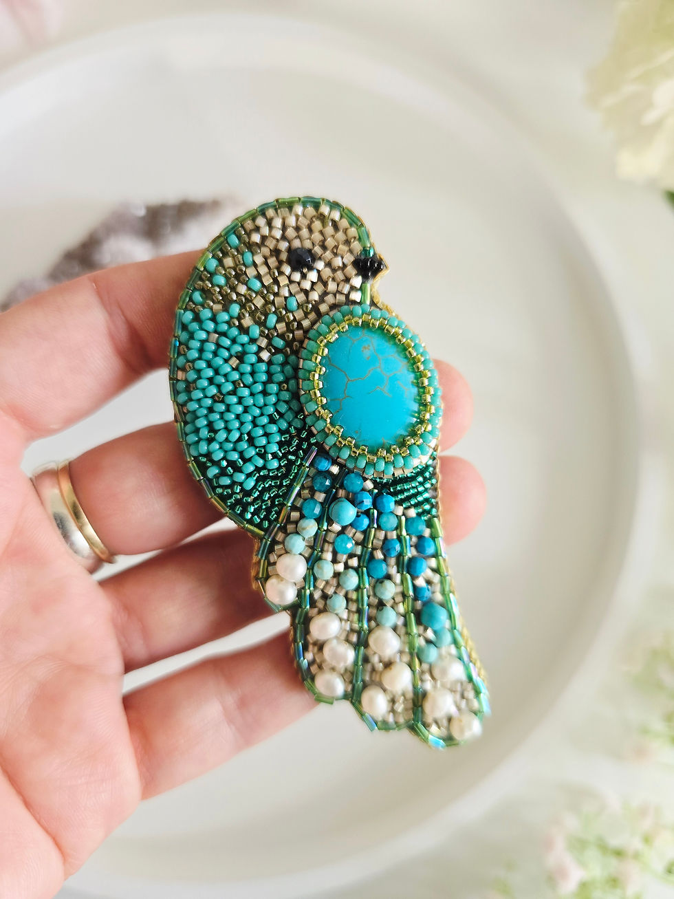 Thumbnail: Turquoise birdie - brooch