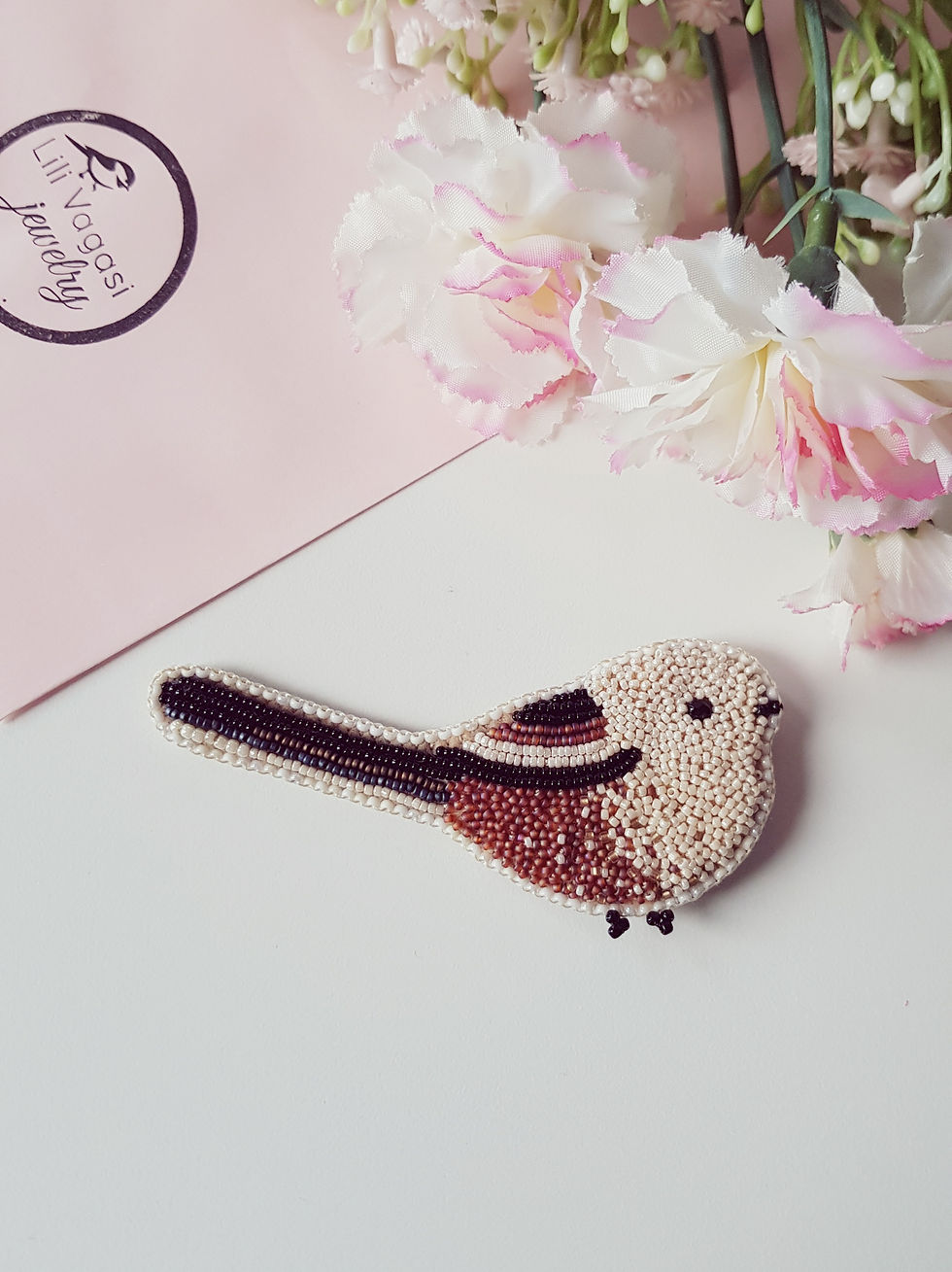 Long-tailed Tit - the cutest birdie brooch 