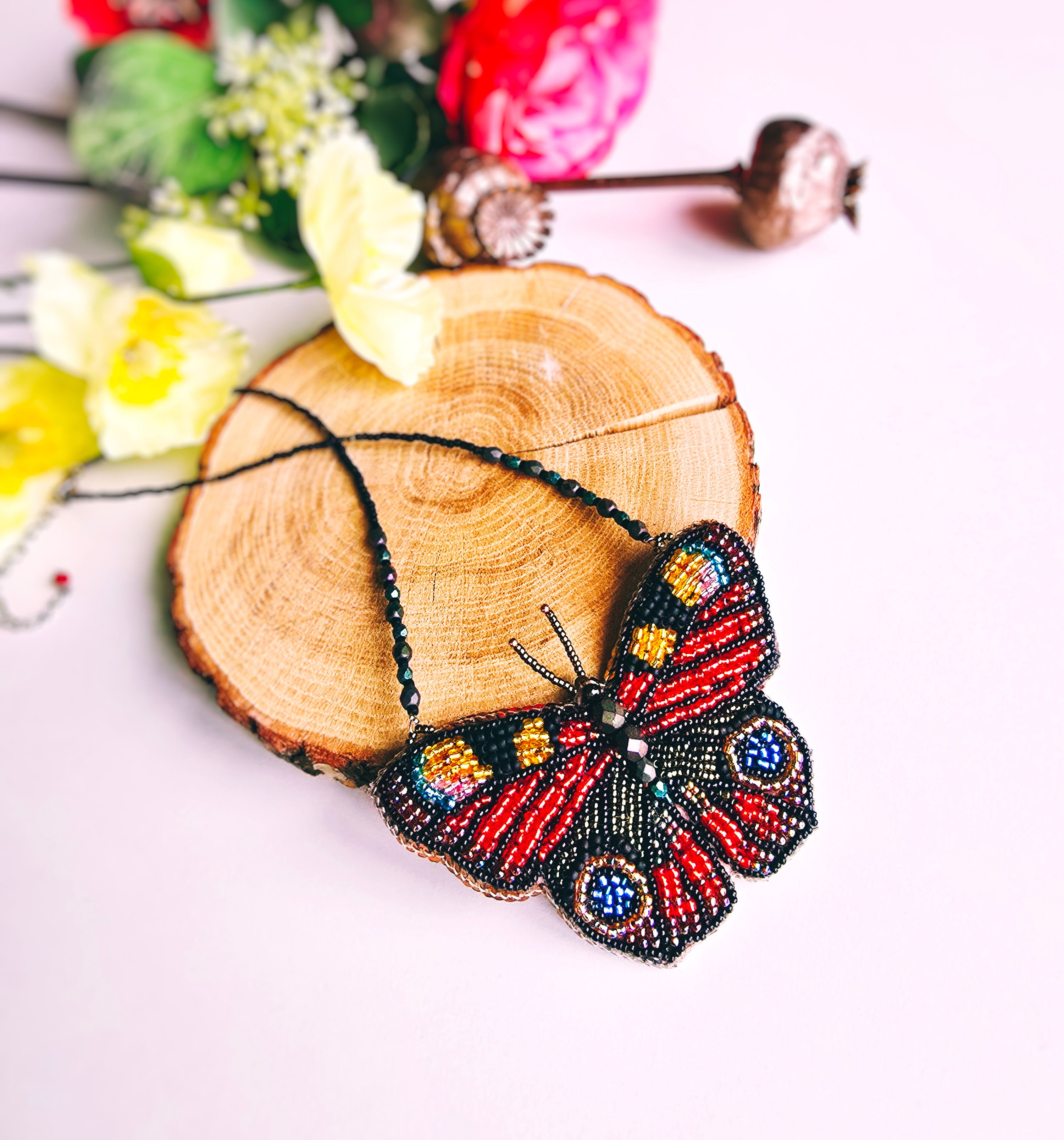 Peacock butterfly - necklace