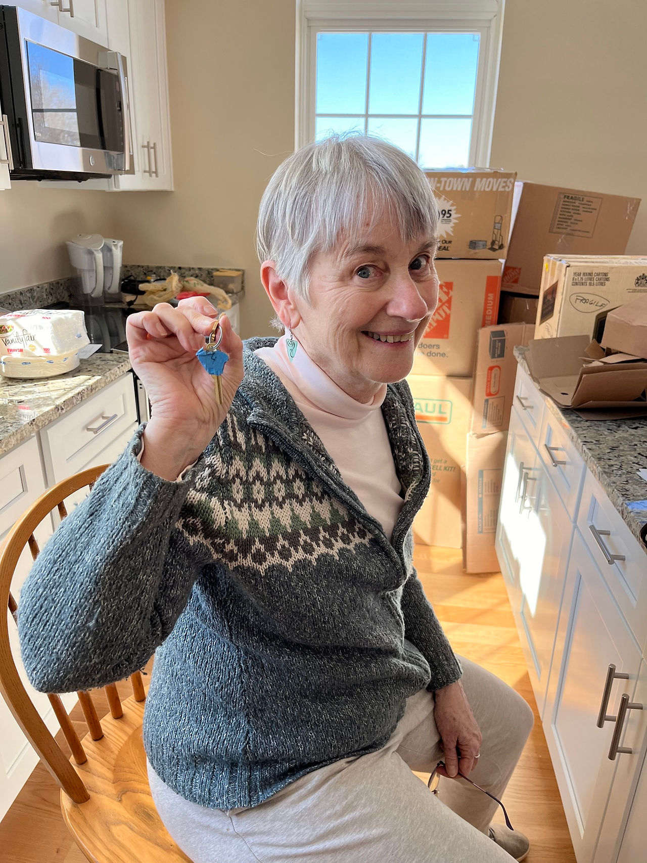 Barbara shows us her front door key
