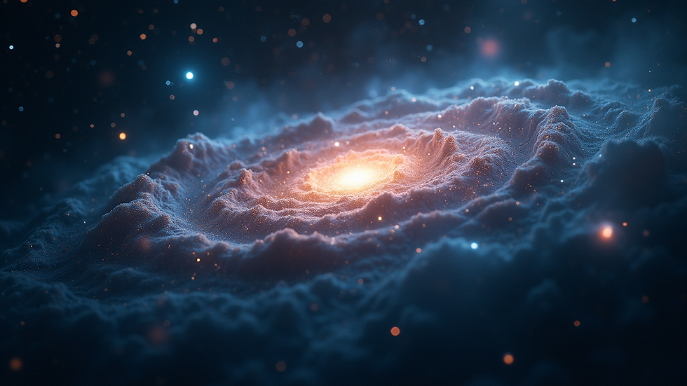 Eye-level view of a cosmic galaxy with stars and nebulae